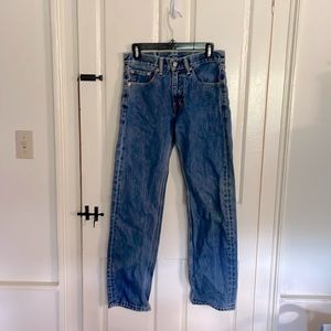 Levi Strauss denim 505 jeans with zipper fly, stone washed, W29 L32, like new